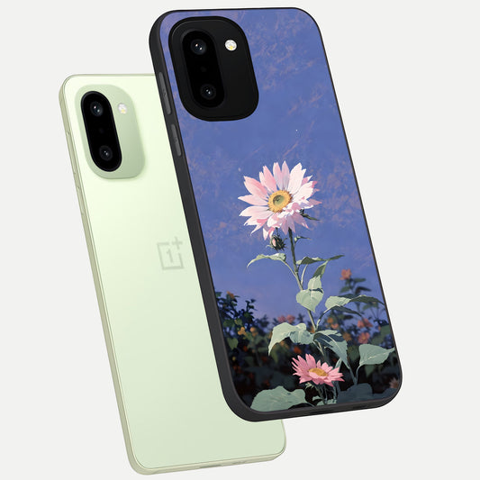  Pink Shells Outline phone case For Oneplus 15R showing premium glass back cover with detailed artwork