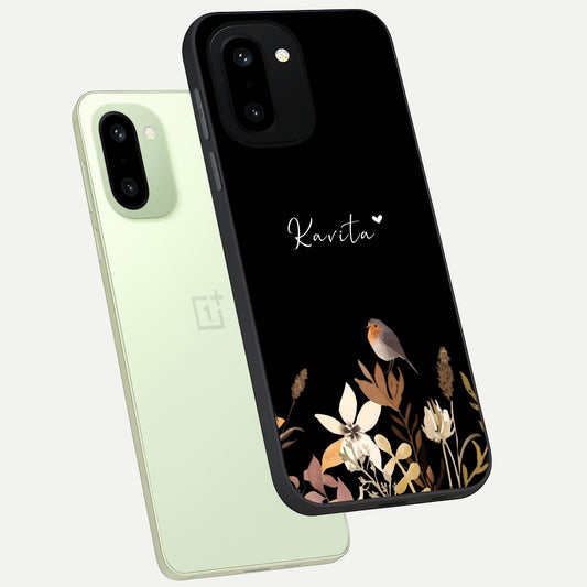  Quiet Garden Tune Custom Name phone case For Oneplus 15R showing premium glass back cover with detailed artwork