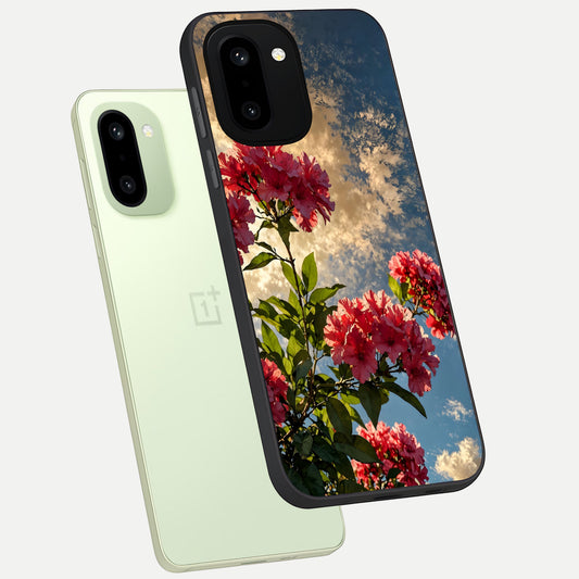  Red Bloom Skies phone case For Oneplus 15R showing premium glass back cover with detailed artwork