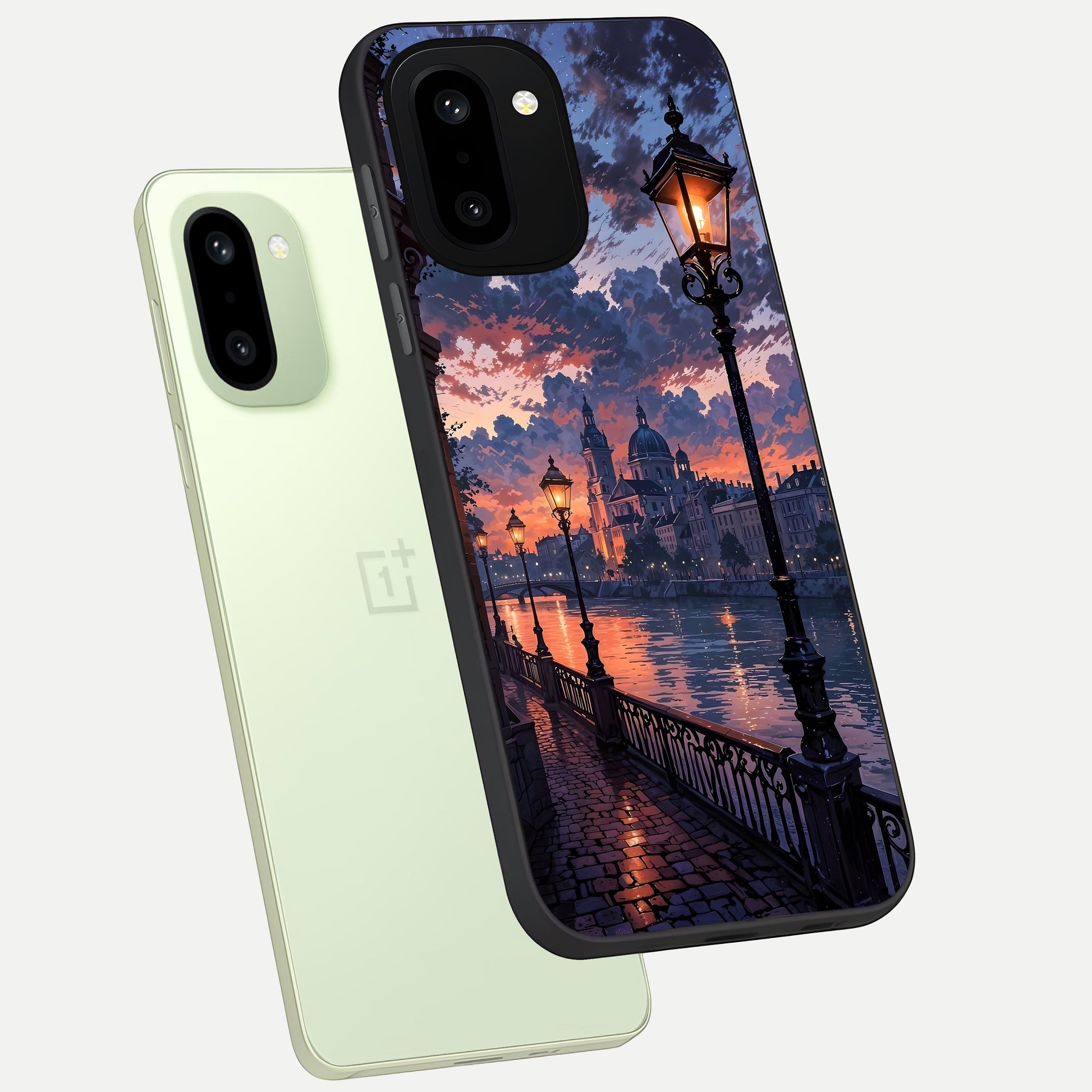  Twilight River Lights phone case For Oneplus 15R showing premium glass back cover with detailed artwork