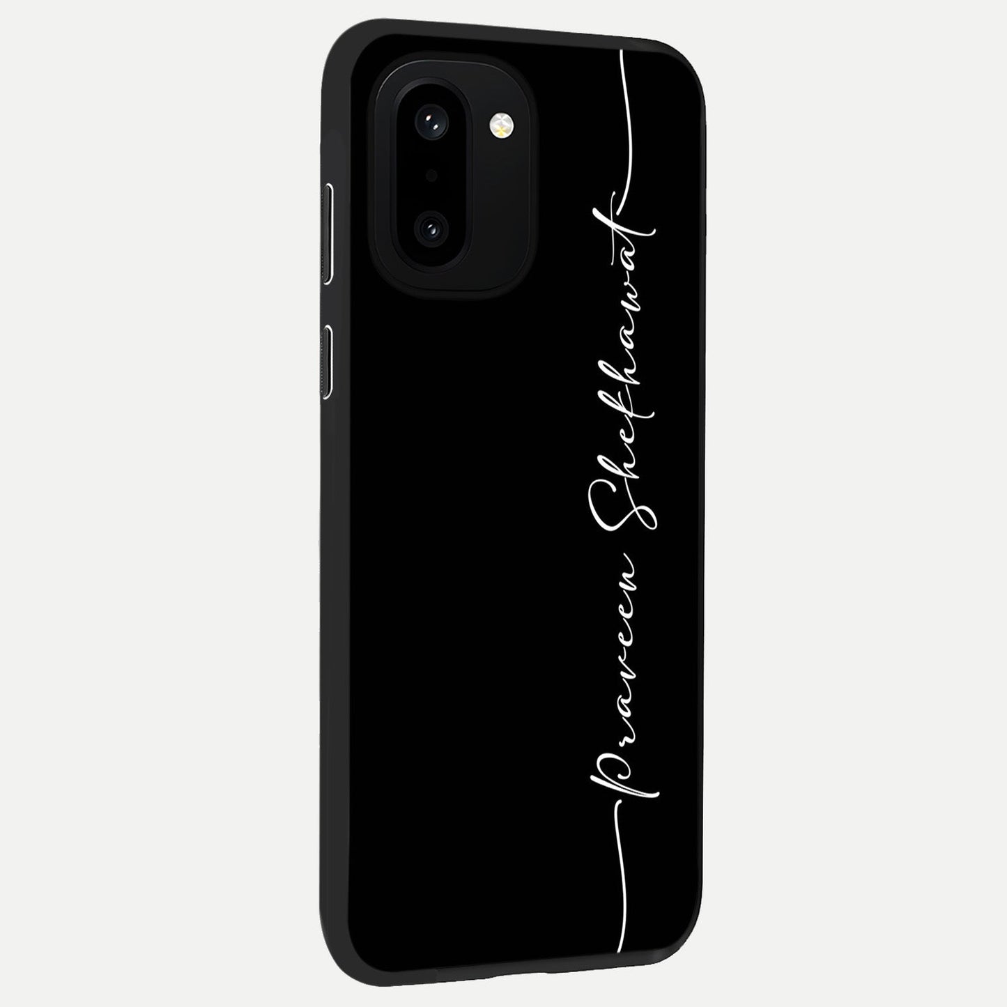  Black Tune Custom Name back cover For Oneplus 15R slim fit glass case with vibrant aesthetic design