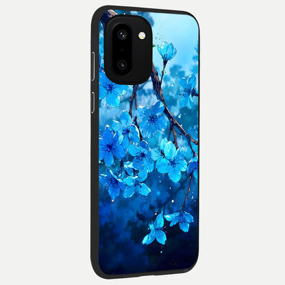  Blue Blossoms Branch back cover For Oneplus 15R slim fit glass case with vibrant aesthetic design