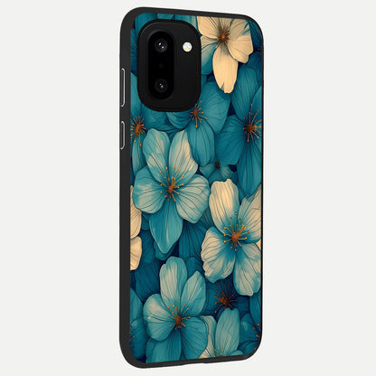  Blue Shade Floral back cover For Oneplus 15R slim fit glass case with vibrant aesthetic design