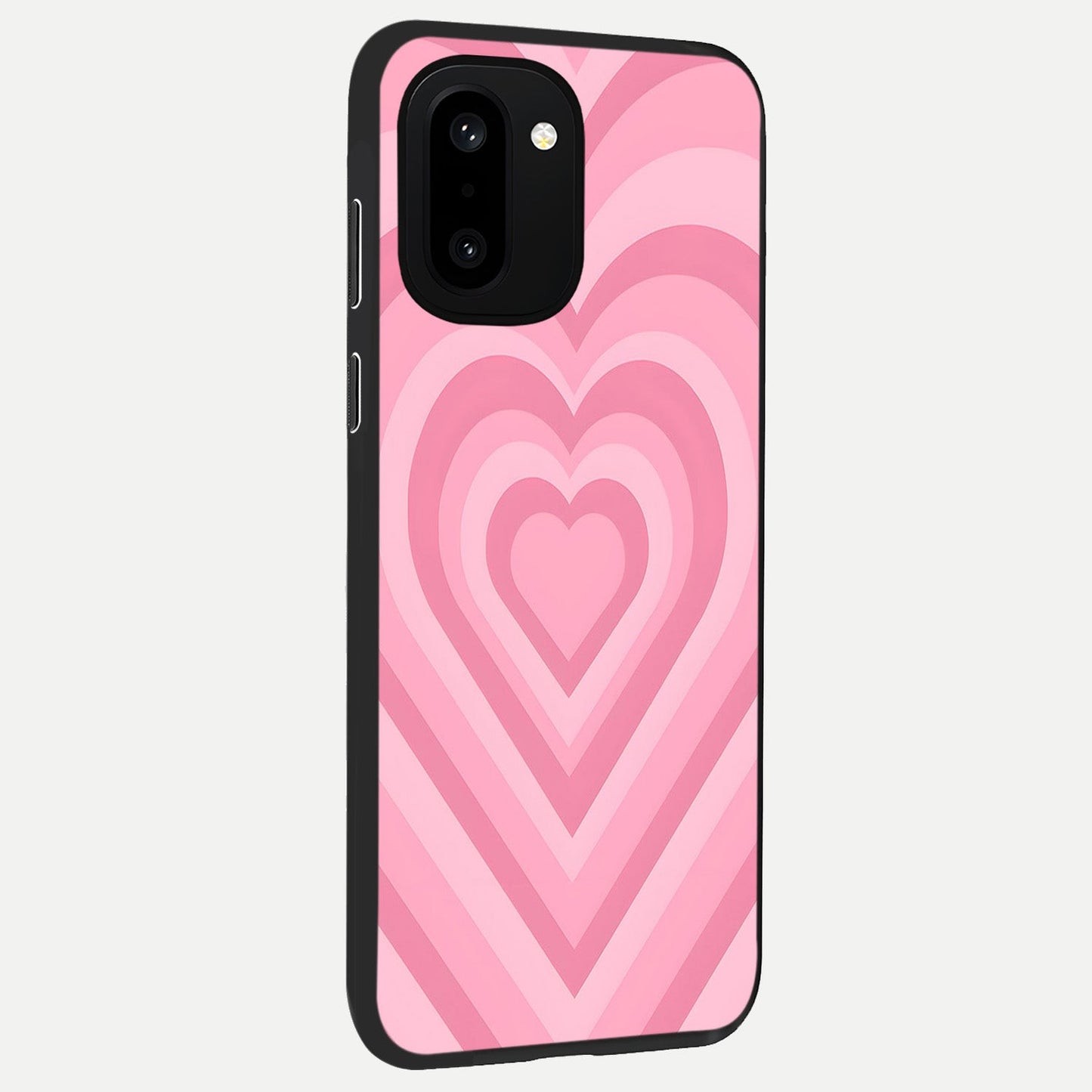  Blush Heart Waves back cover For Oneplus 15R slim fit glass case with vibrant aesthetic design