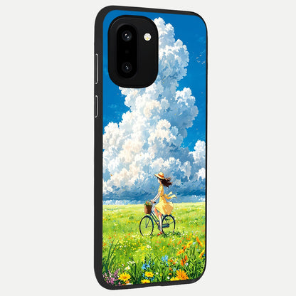  Breezy Meadow Ride back cover For Oneplus 15R slim fit glass case with vibrant aesthetic design