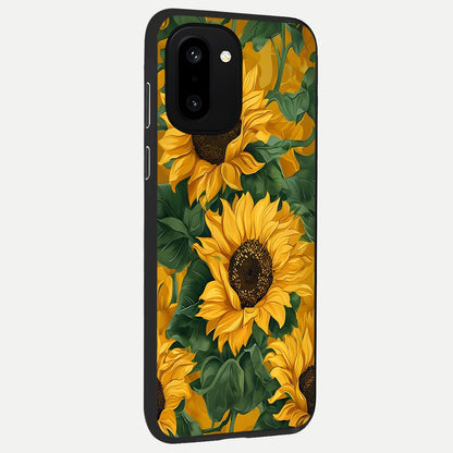  Bright Sunflower Bloom back cover For Oneplus 15R slim fit glass case with vibrant aesthetic design