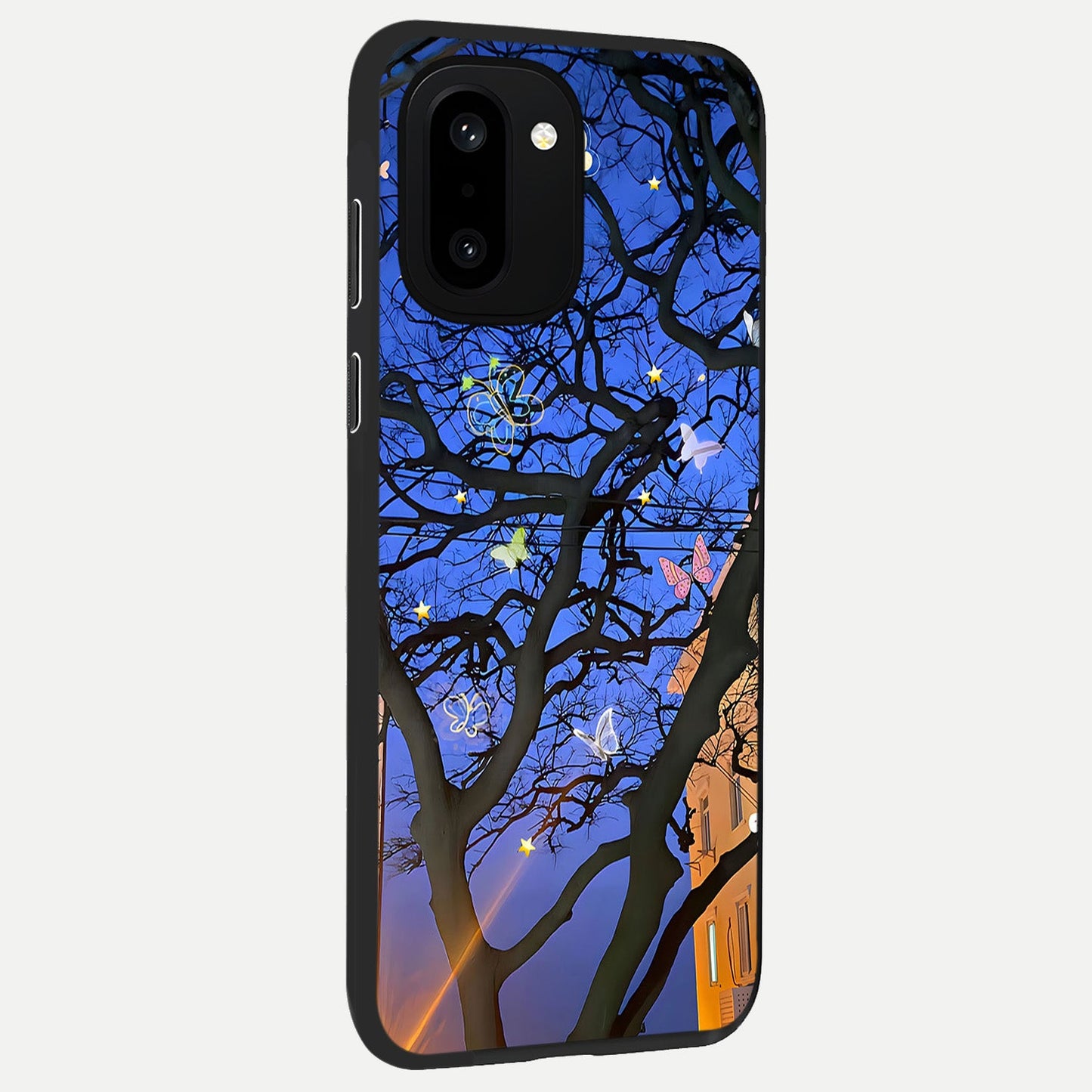 Butterfly Night Magic back cover For Oneplus 15R slim fit glass case with vibrant aesthetic design