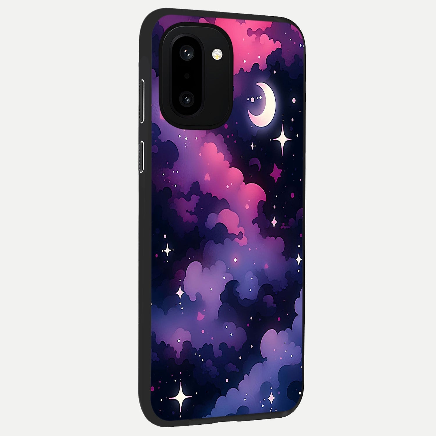  Celestial Moon With Stars back cover For Oneplus 15R slim fit glass case with vibrant aesthetic design