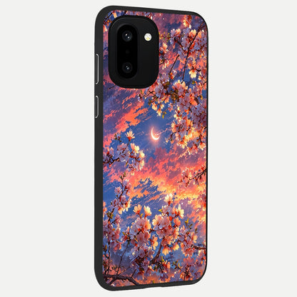  Celestial Sakura Sunset back cover For Oneplus 15R slim fit glass case with vibrant aesthetic design