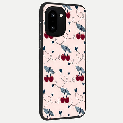  Cherry Heart Bow back cover For Oneplus 15R slim fit glass case with vibrant aesthetic design