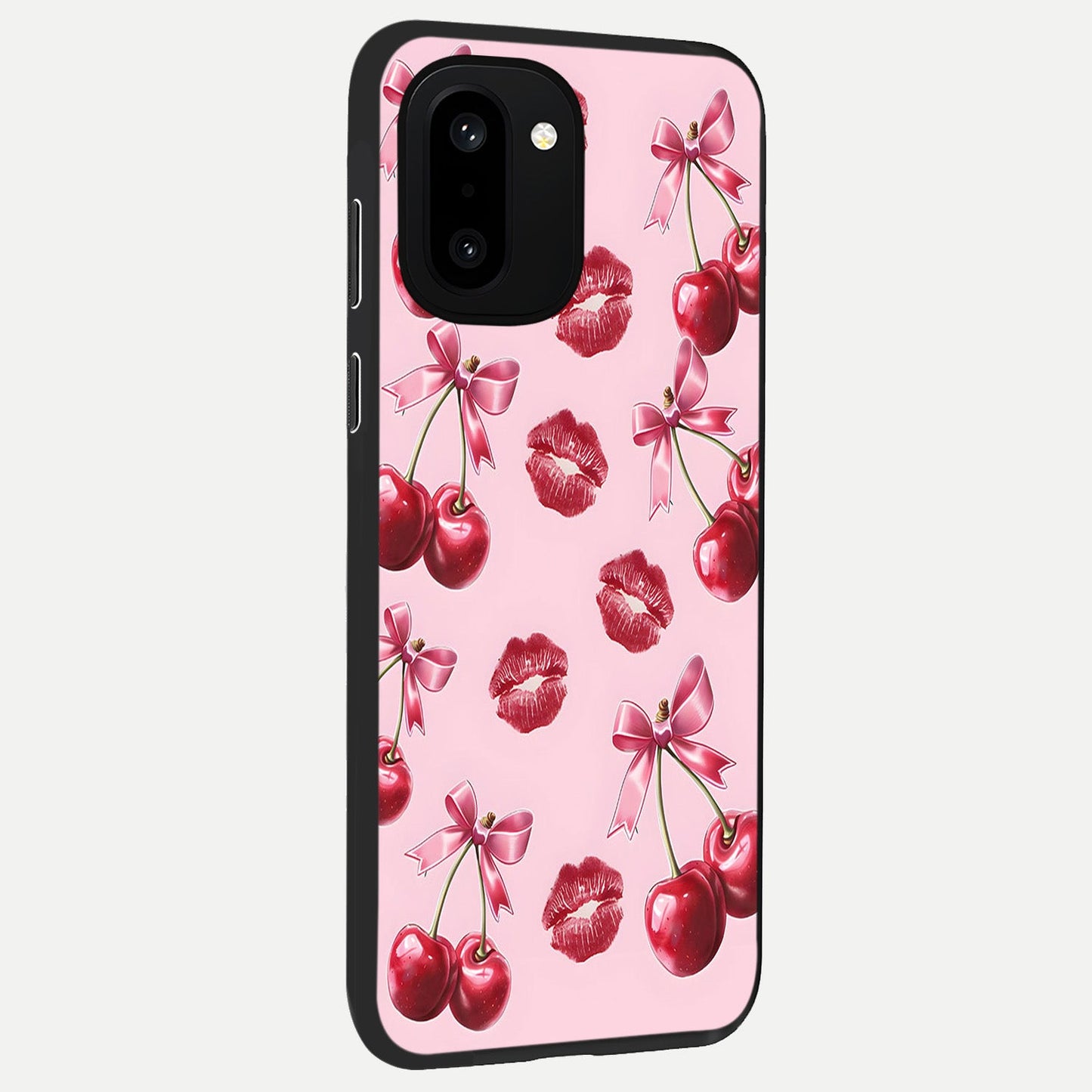  Cherry With Lips back cover For Oneplus 15R slim fit glass case with vibrant aesthetic design