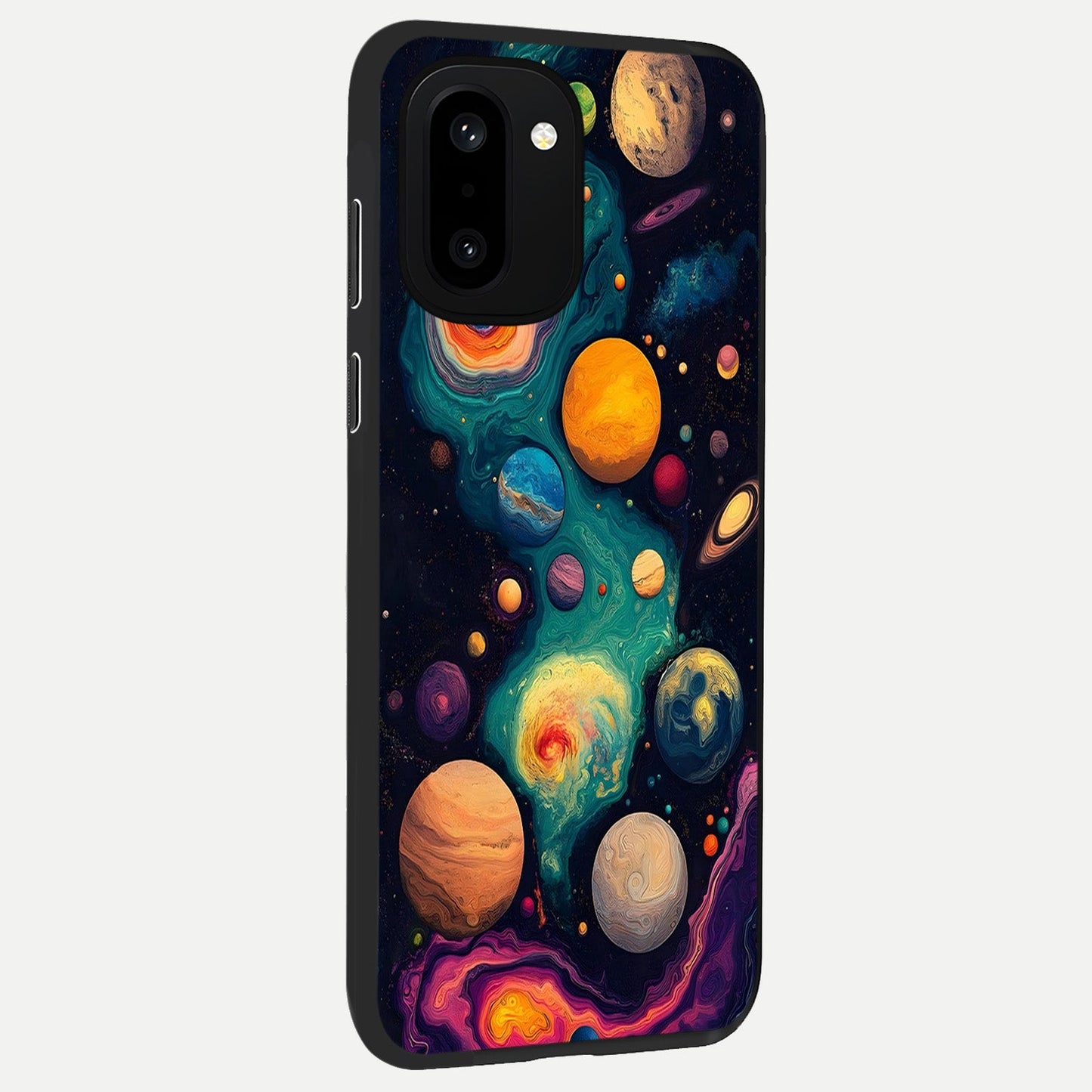  Cosmic Planet Journey back cover For Oneplus 15R slim fit glass case with vibrant aesthetic design