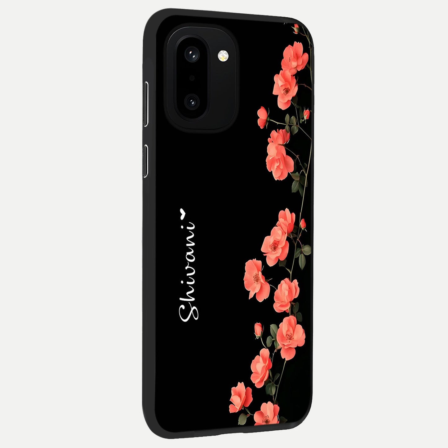  Crimson Bloom Grace Custom Name back cover For Oneplus 15R slim fit glass case with vibrant aesthetic design