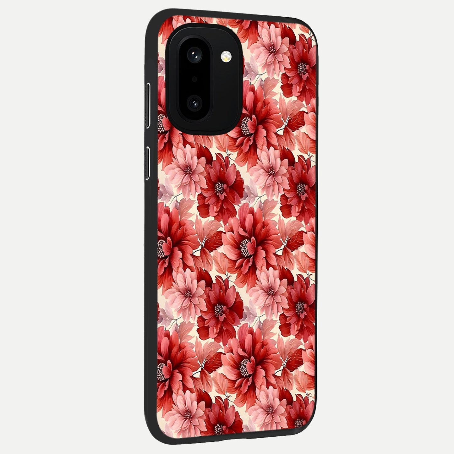  Crimson Love Petals back cover For Oneplus 15R slim fit glass case with vibrant aesthetic design