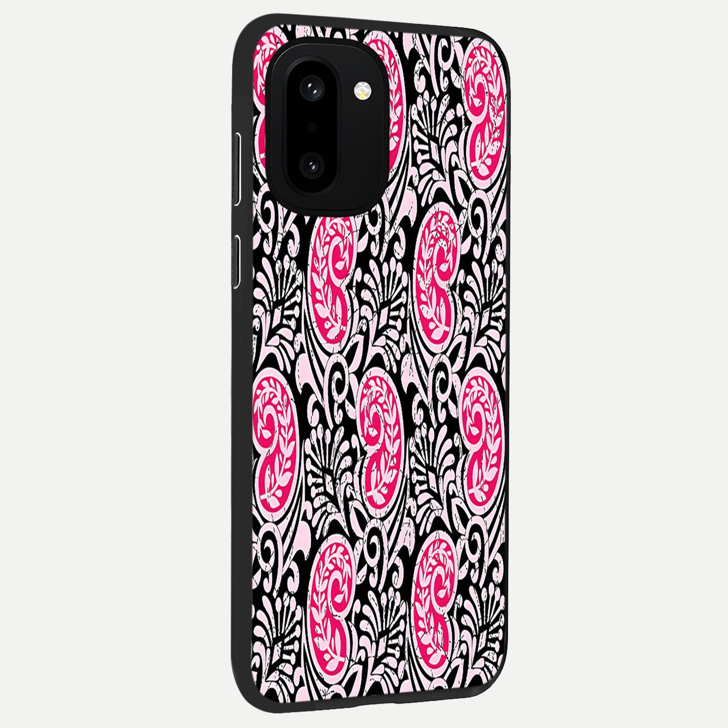  Crimson Paisley Charm back cover For Oneplus 15R slim fit glass case with vibrant aesthetic design