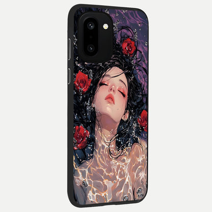  Crimson Rose Serenity back cover For Oneplus 15R slim fit glass case with vibrant aesthetic design