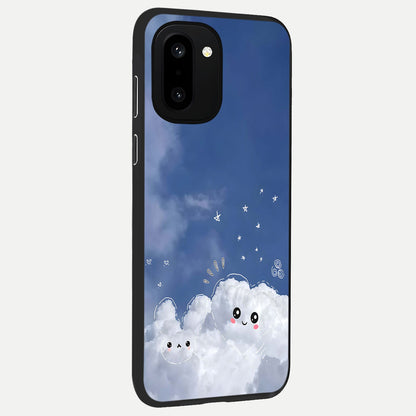 Cute Blossom Cloud back cover For Oneplus 15R slim fit glass case with vibrant aesthetic design