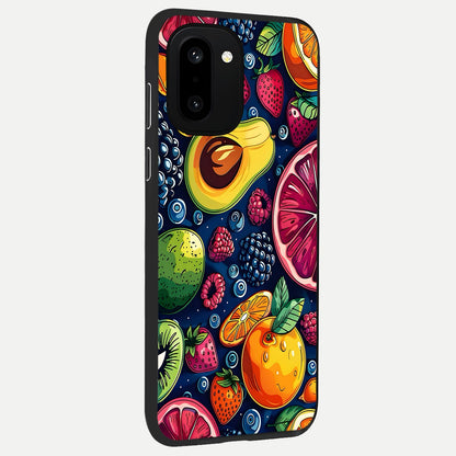  Cute Fruits Art back cover For Oneplus 15R slim fit glass case with vibrant aesthetic design