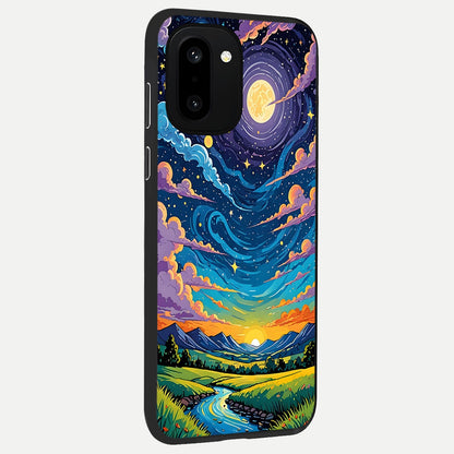  Dreamy Night Landscape back cover For Oneplus 15R slim fit glass case with vibrant aesthetic design