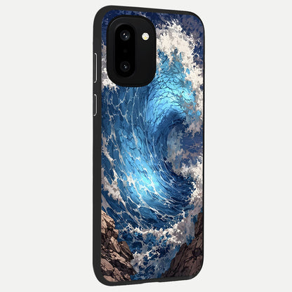  Giant Ocean Wave back cover For Oneplus 15R slim fit glass case with vibrant aesthetic design