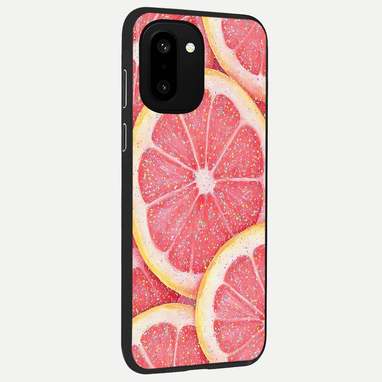  Glitter Grapefruit back cover For Oneplus 15R slim fit glass case with vibrant aesthetic design