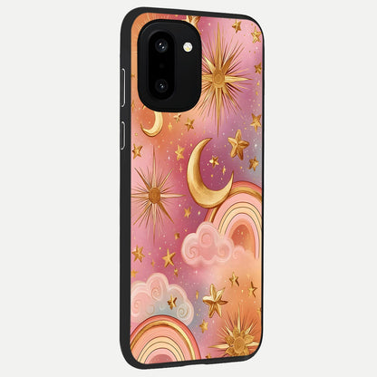  Golden Celestial Dreams back cover For Oneplus 15R slim fit glass case with vibrant aesthetic design