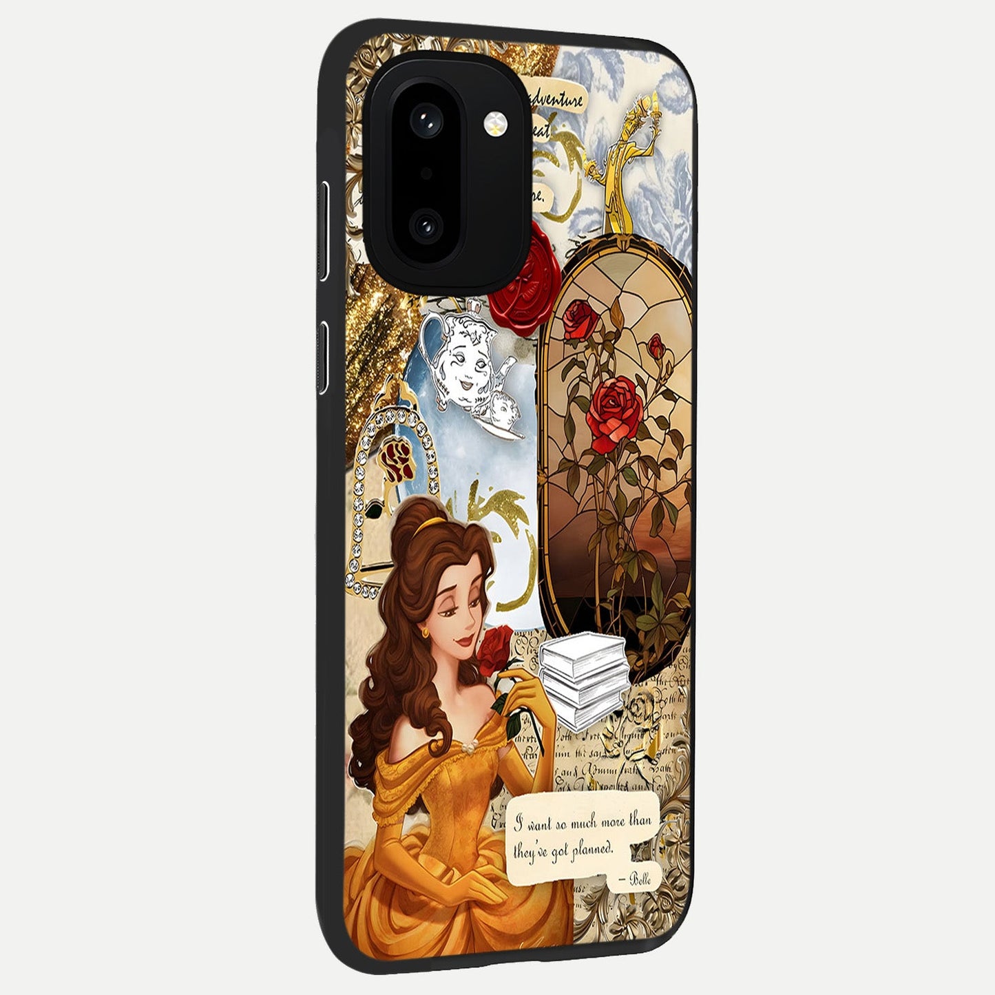  Golden Dream Belle back cover For Oneplus 15R slim fit glass case with vibrant aesthetic design
