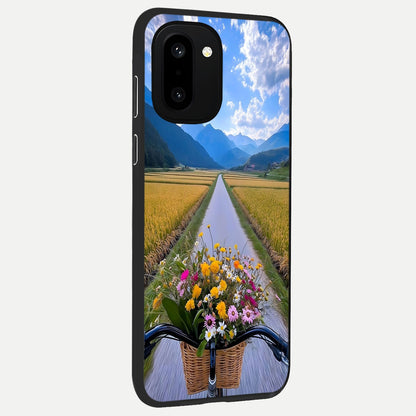  Golden Field Journey back cover For Oneplus 15R slim fit glass case with vibrant aesthetic design