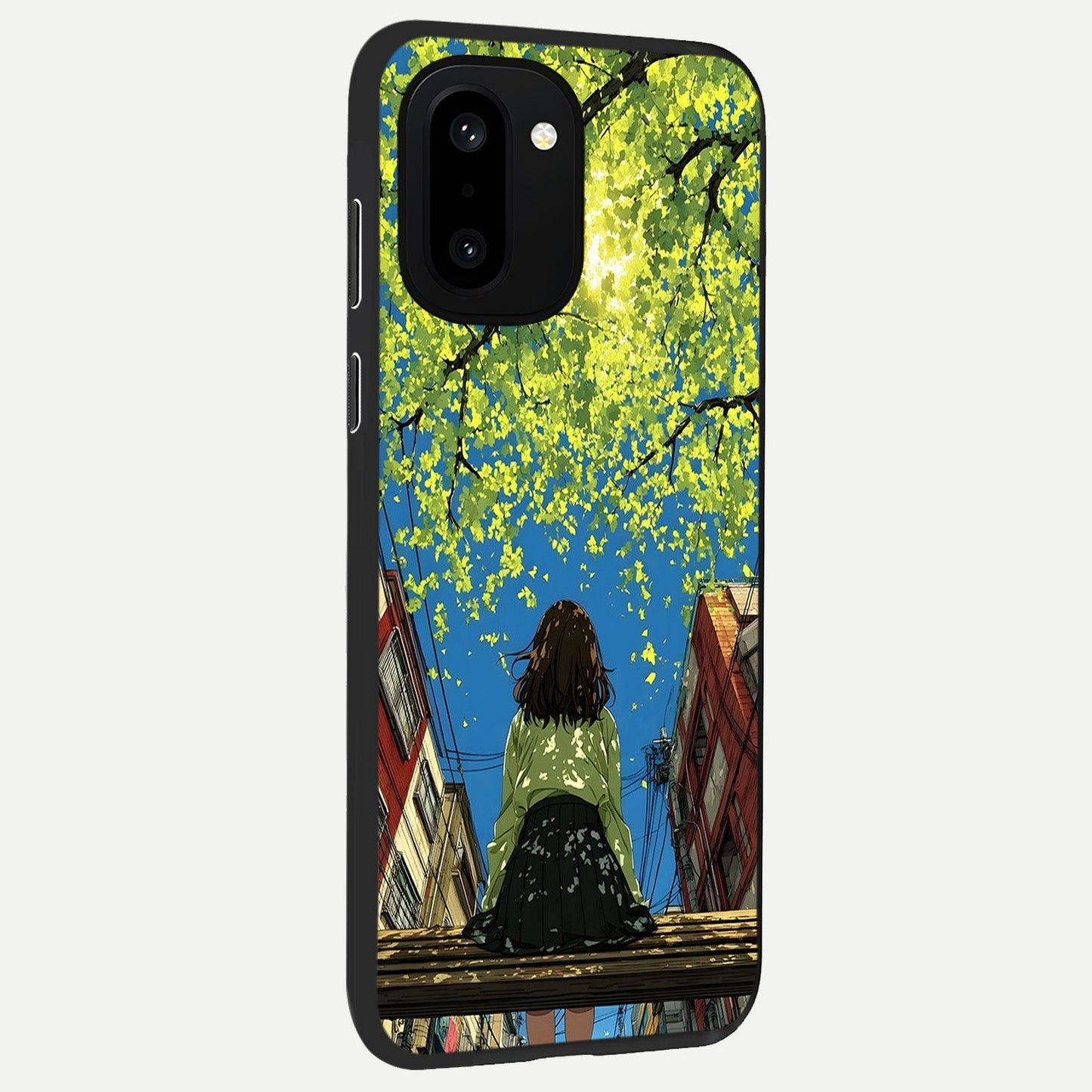  Golden Leaves Glow back cover For Oneplus 15R slim fit glass case with vibrant aesthetic design