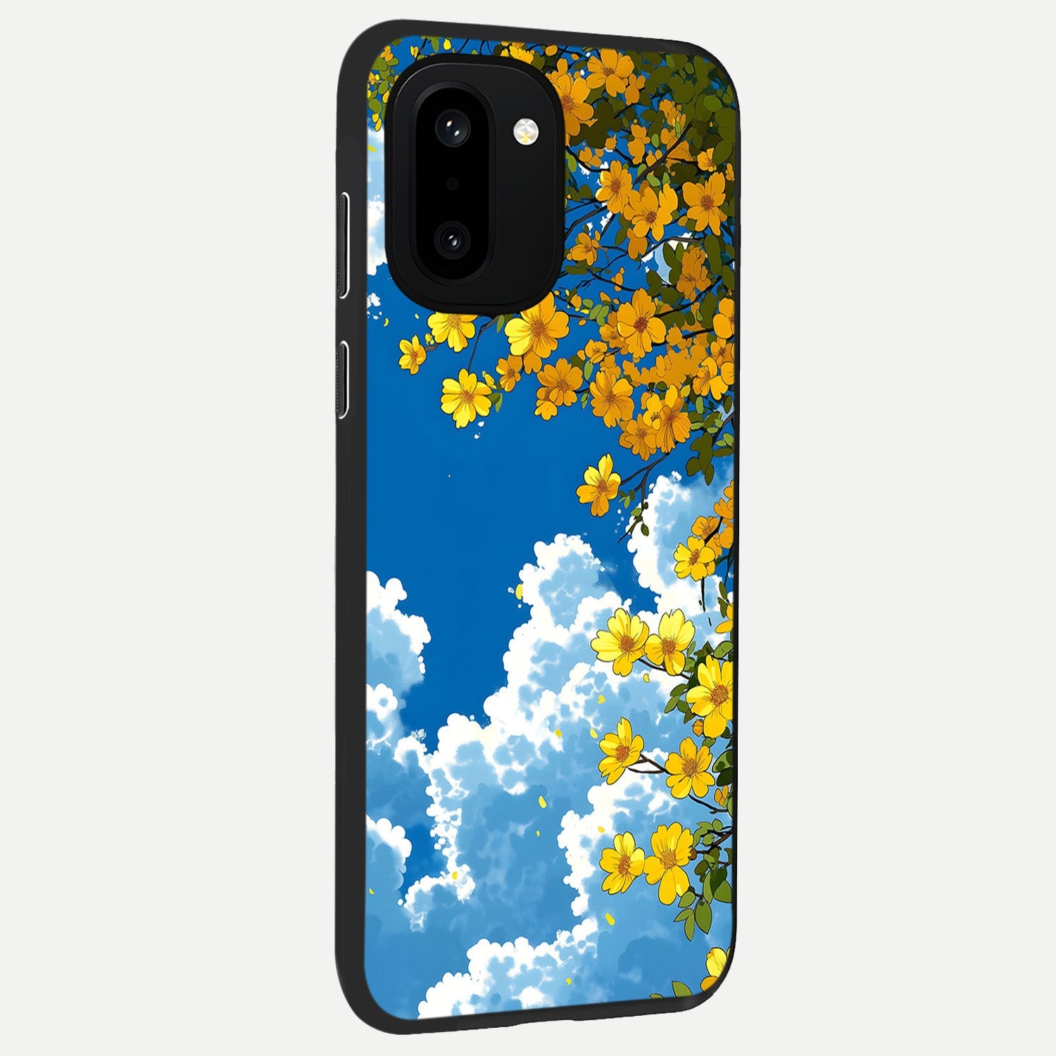  Golden Petal Sky back cover For Oneplus 15R slim fit glass case with vibrant aesthetic design