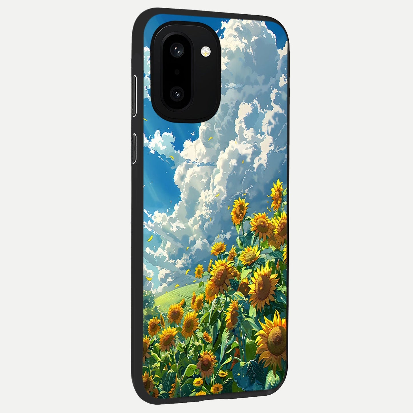  Golden Sun Glory back cover For Oneplus 15R slim fit glass case with vibrant aesthetic design