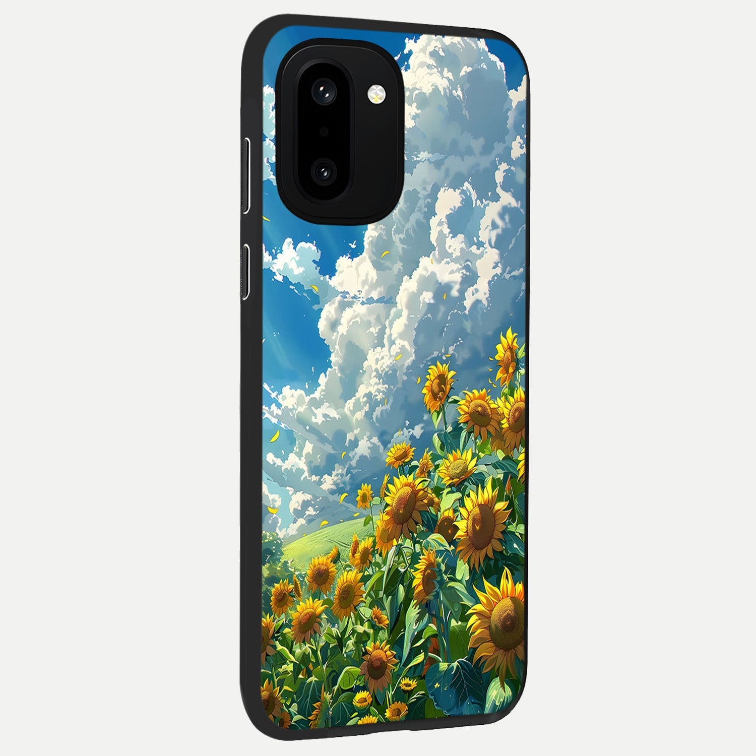  Golden Sun Glory back cover For Oneplus 15R slim fit glass case with vibrant aesthetic design