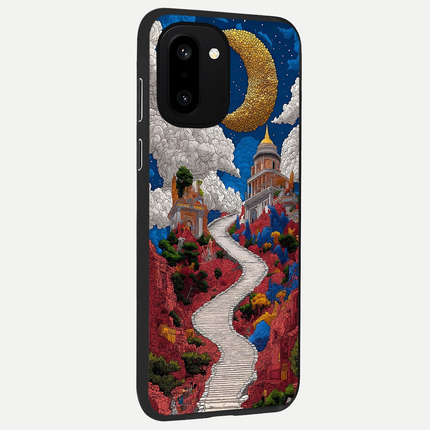  Heavenly Moon Path back cover For Oneplus 15R slim fit glass case with vibrant aesthetic design