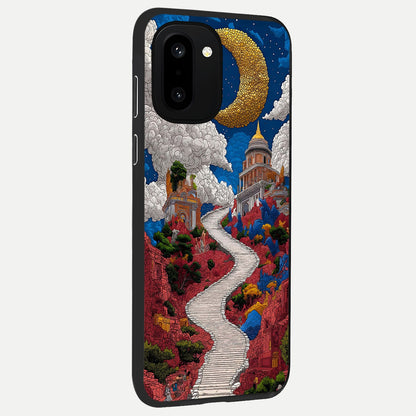  Heavenly Moon Path back cover For Oneplus 15R slim fit glass case with vibrant aesthetic design