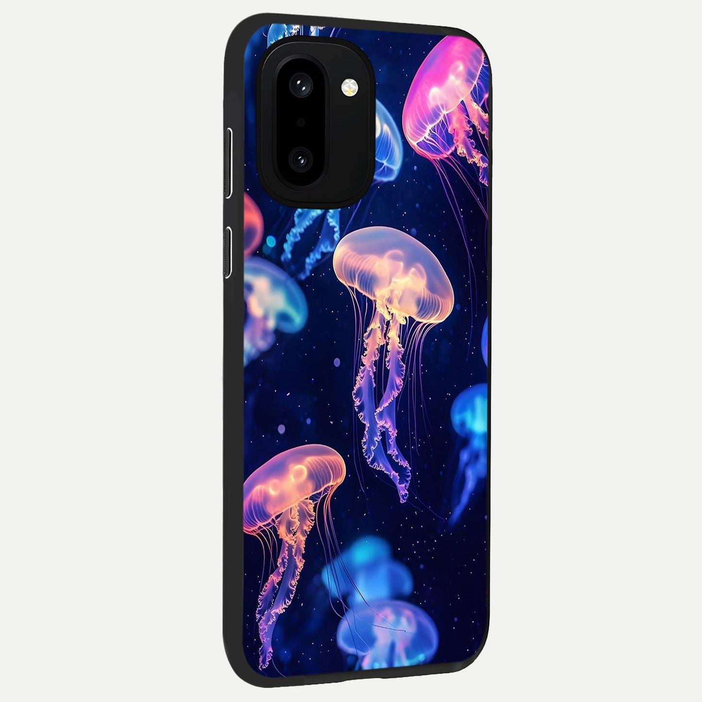  Jellyfish Pattern back cover For Oneplus 15R slim fit glass case with vibrant aesthetic design