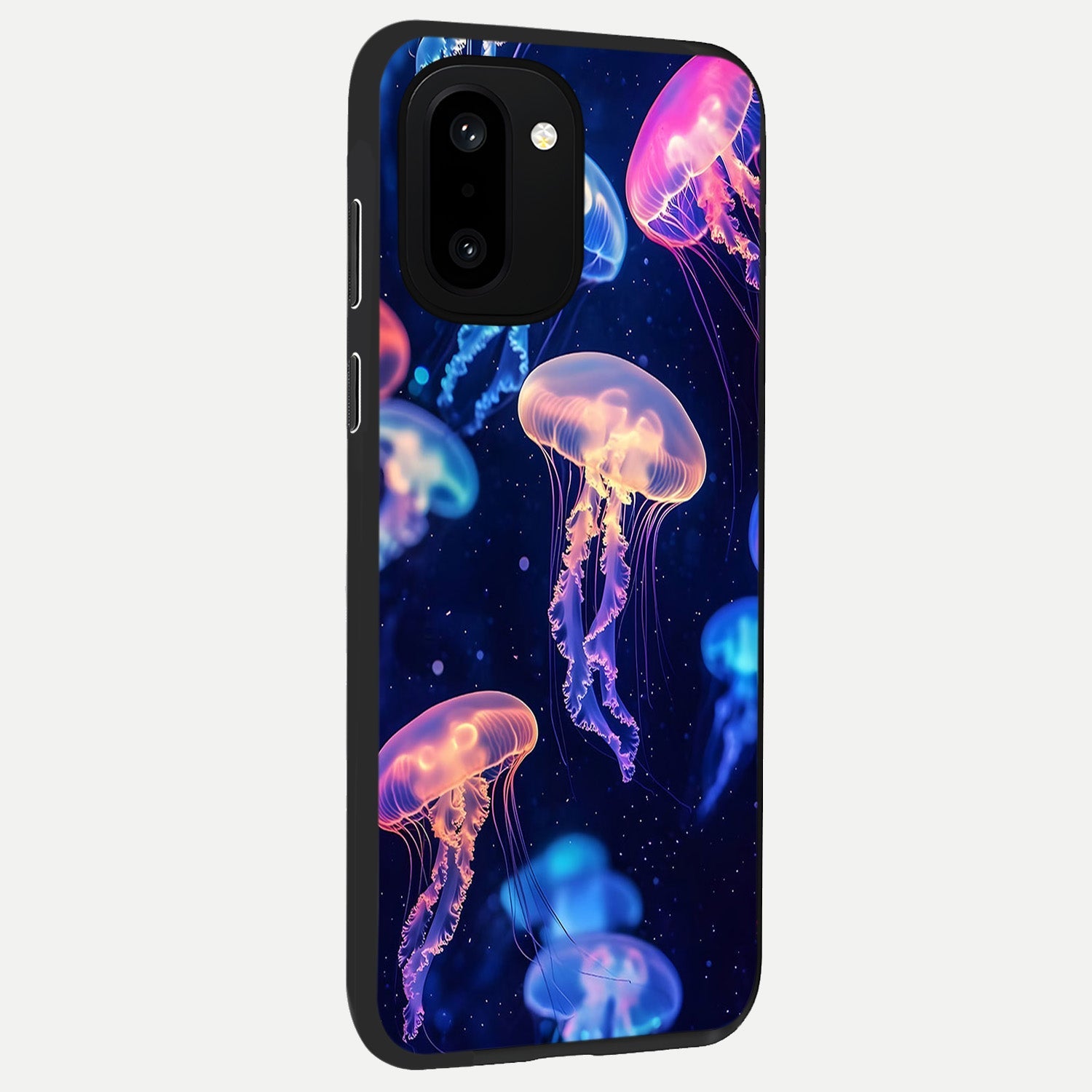  Jellyfish Pattern back cover For Oneplus 15R slim fit glass case with vibrant aesthetic design