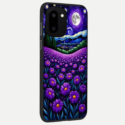  Lavender Moon Field back cover For Oneplus 15R slim fit glass case with vibrant aesthetic design