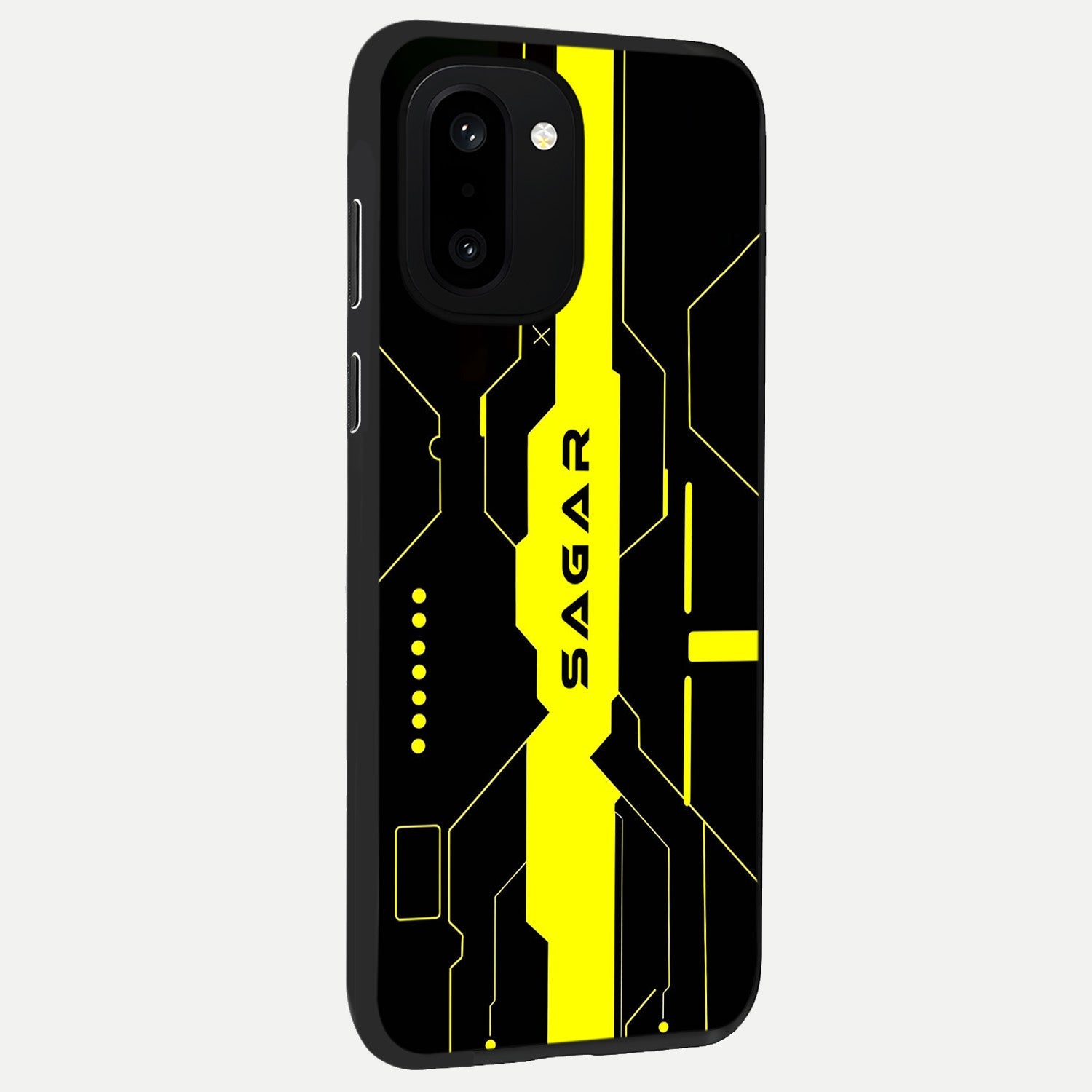  Neon CYBERPUNK Custom Name back cover For Oneplus 15R slim fit glass case with vibrant aesthetic design