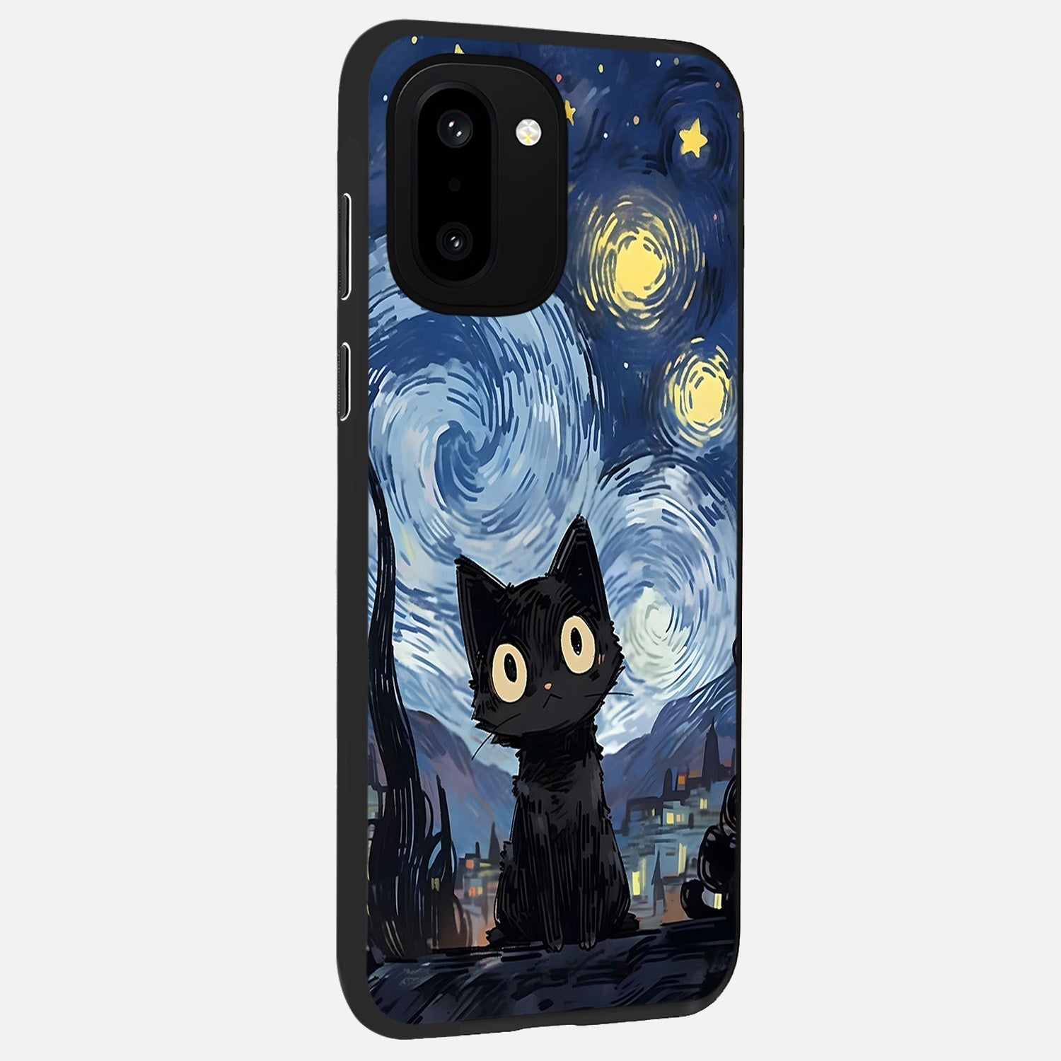  Van Gogh Cat back cover For Oneplus 15R slim fit glass case with vibrant aesthetic design