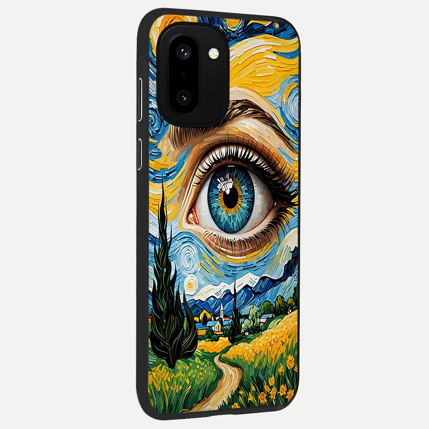  Van Gogh Eye back cover For Oneplus 15R slim fit glass case with vibrant aesthetic design