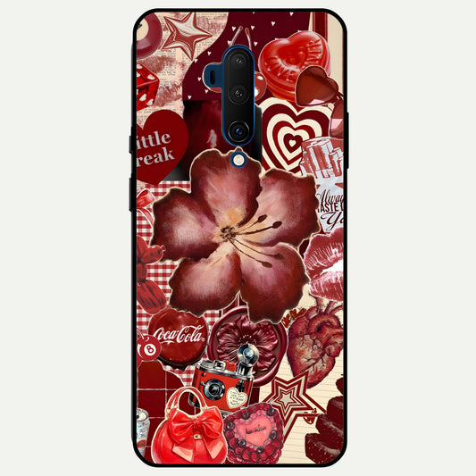  Aesthetic Little Freak Glass Case For OnePlus 7T Pro back cover – full design glossy printed glass finish