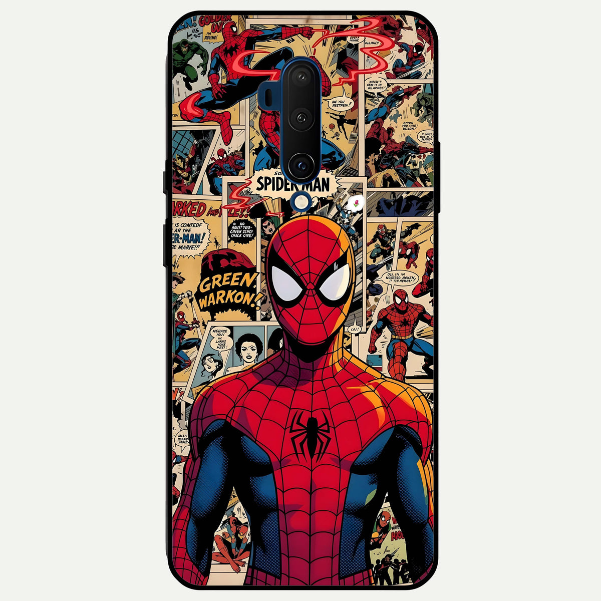  Aesthetic Spider Glass Case For OnePlus 7T Pro back cover – full design glossy printed glass finish