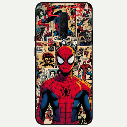  Aesthetic Spider Glass Case For OnePlus 7T Pro back cover – full design glossy printed glass finish