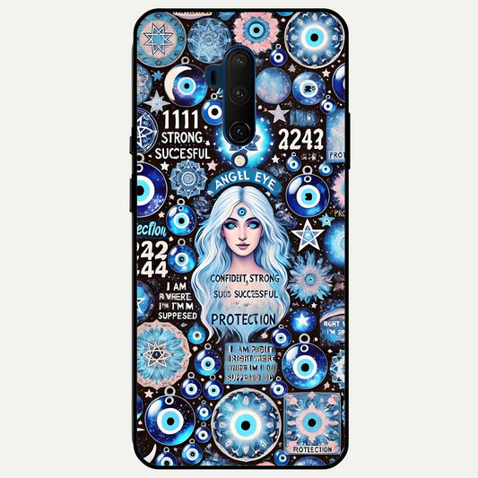  Angel Aura Shield Glass Case For OnePlus 7T Pro back cover – full design glossy printed glass finish