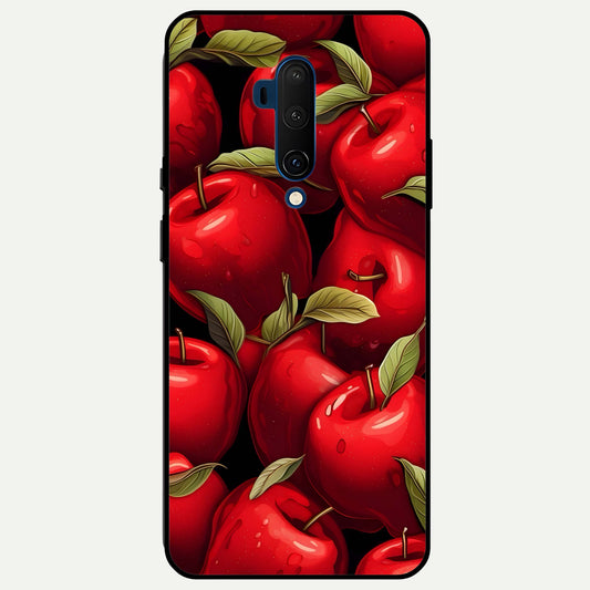  Apple Pattern Glass Case For OnePlus 7T Pro back cover – full design glossy printed glass finish