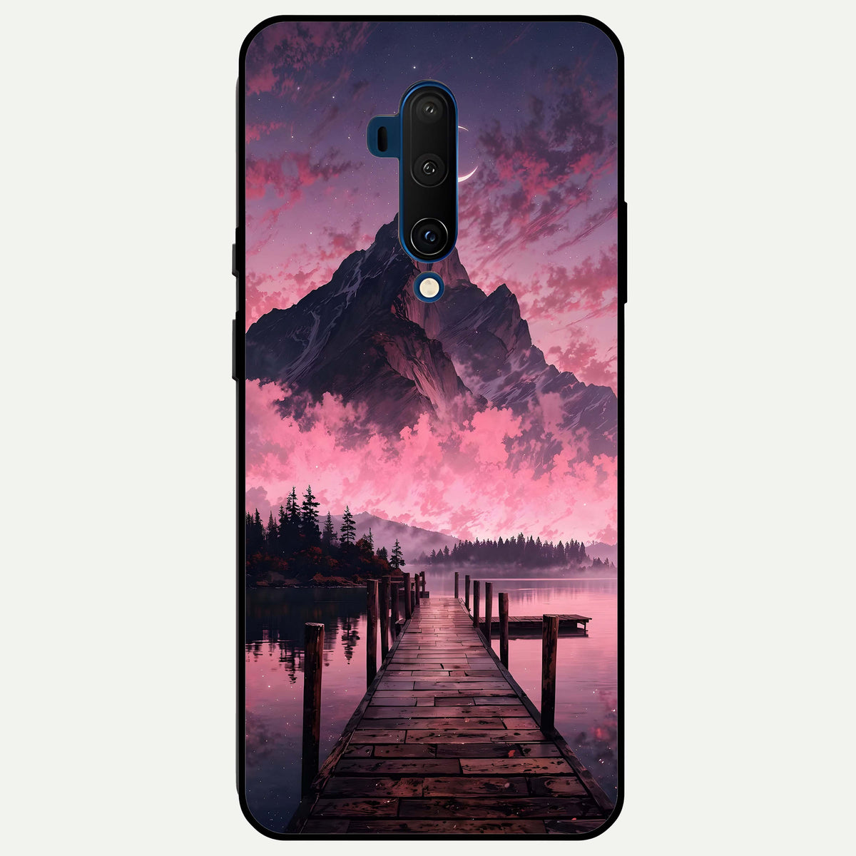  Beautiful Mountain View Glass Case For OnePlus 7T Pro back cover – full design glossy printed glass finish
