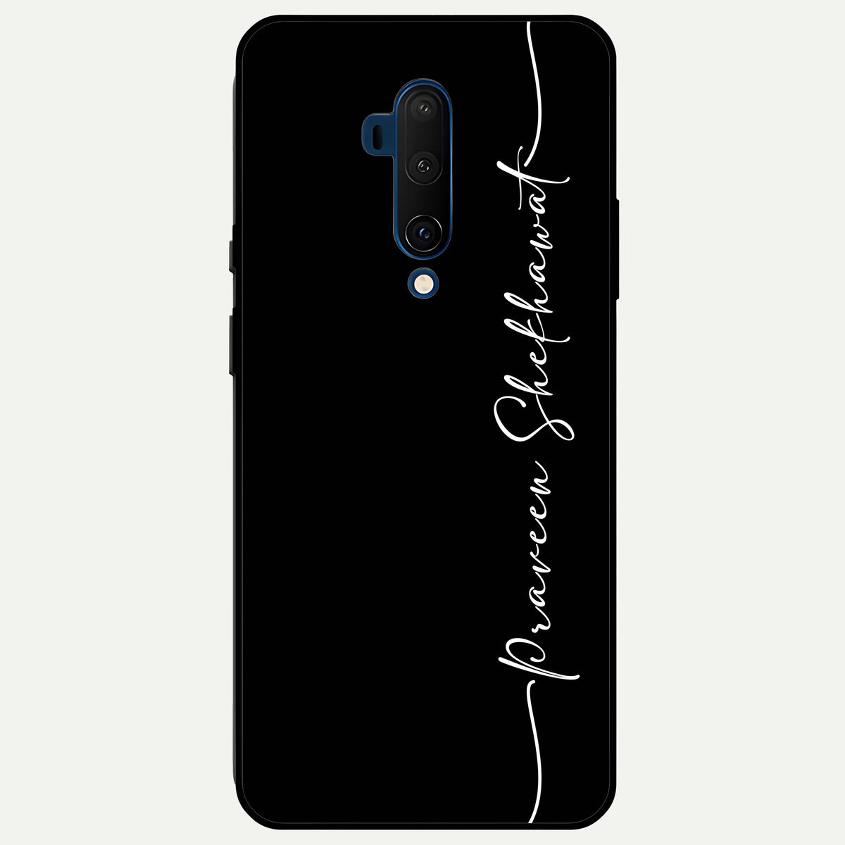 Black Tune Custom Name Glass Case For OnePlus 7T Pro back cover – full design glossy printed glass finish
