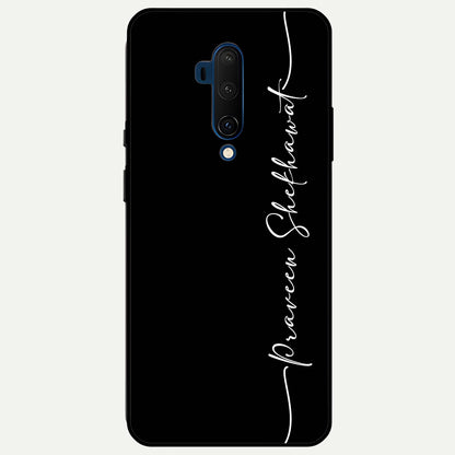  Black Tune Custom Name Glass Case For OnePlus 7T Pro back cover – full design glossy printed glass finish