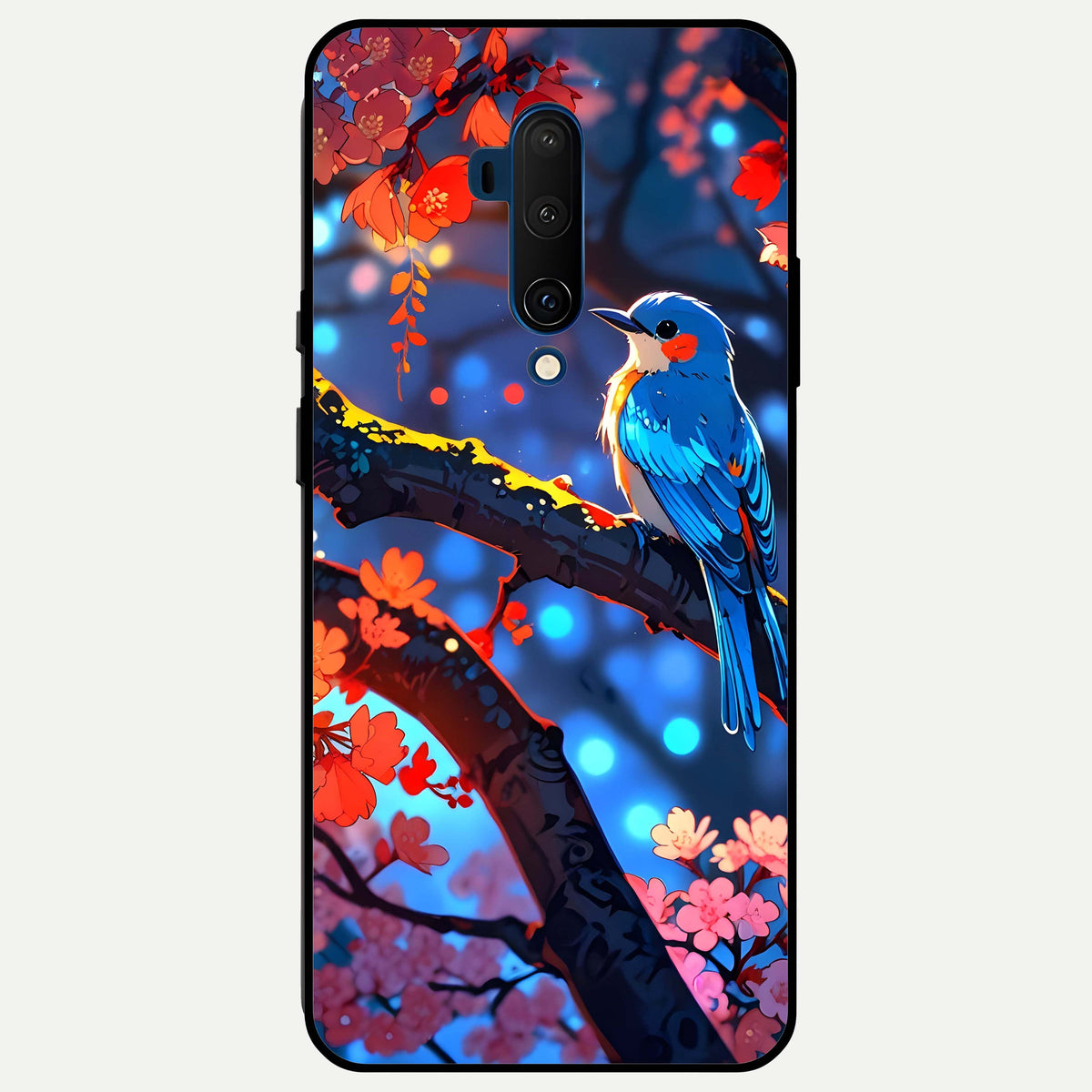  Blooming Water Drift Glass Case For OnePlus 7T Pro back cover – full design glossy printed glass finish