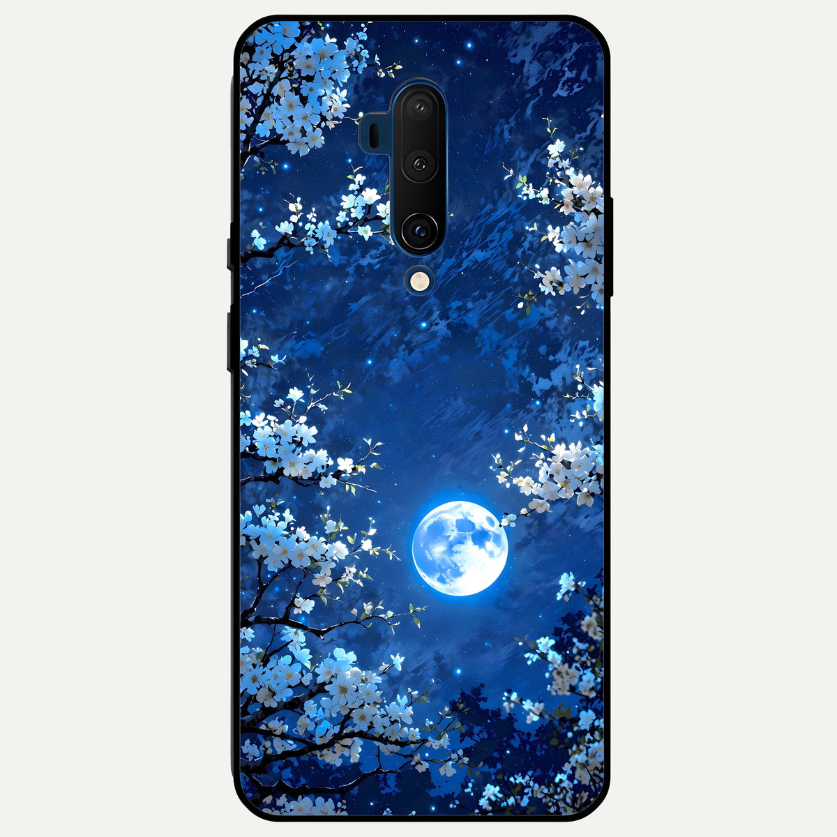  Blossom Moonlight Sky Glass Case For OnePlus 7T Pro back cover – full design glossy printed glass finish